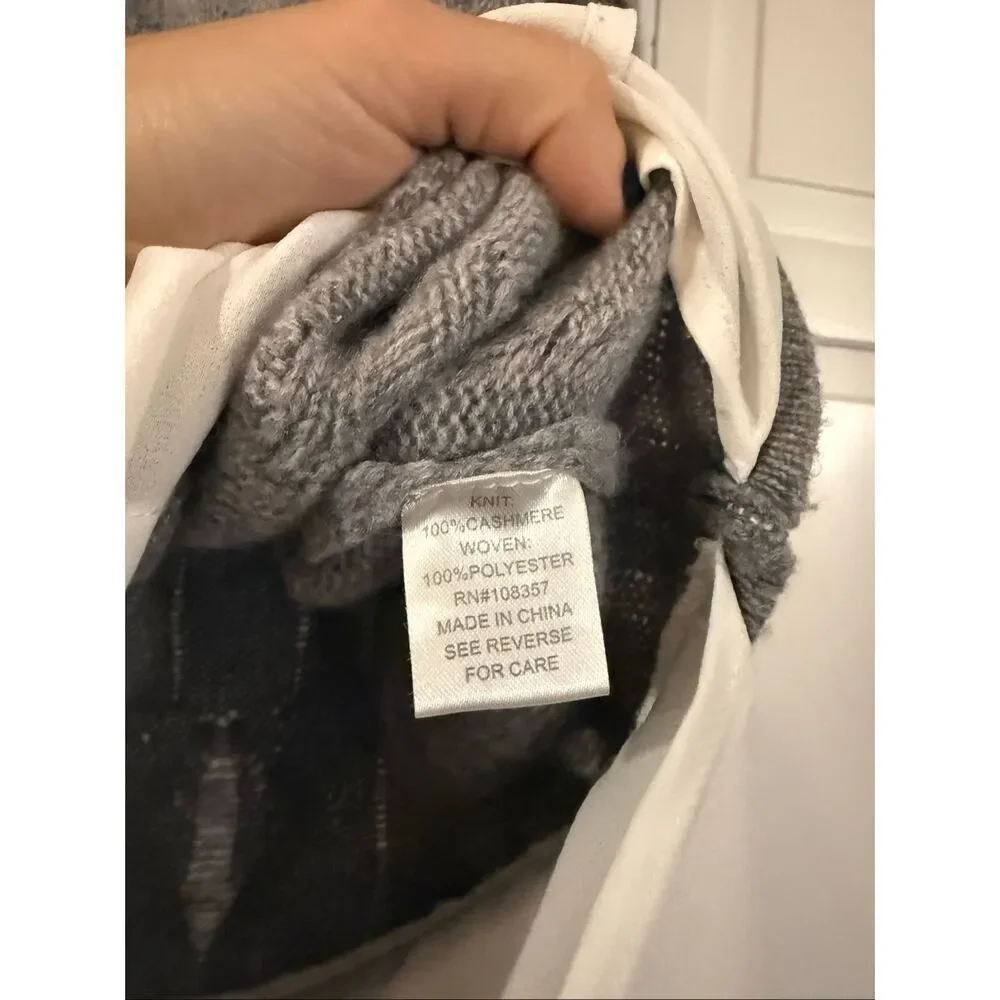 Design History Pure Cashmere grey cableknit two for sweater small - Picture 5 of 10